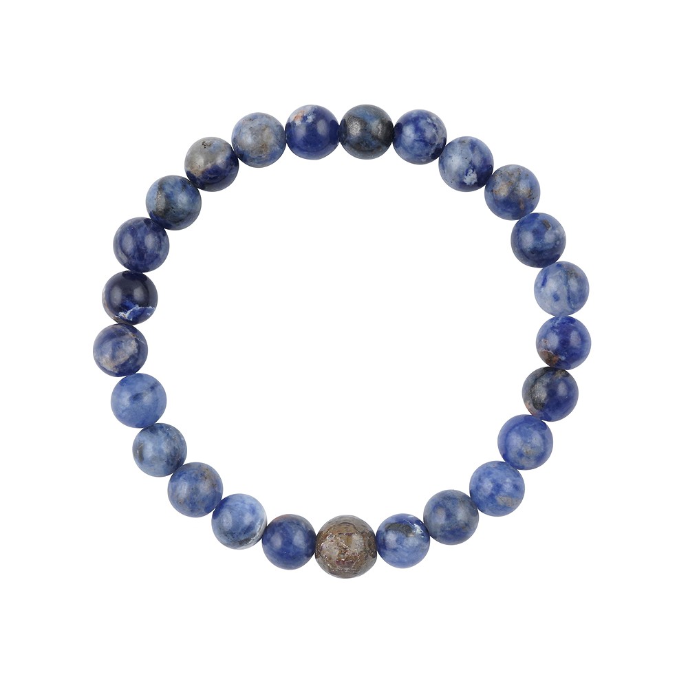 Bracciale, Sodalite, osso di dinosauro, 14 cm (per bambini) | Marco Schreier
