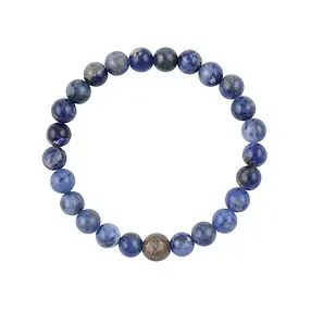 Bracelet, Sodalite, dinosaur bone, 14cm (for children) | Marco Schreier