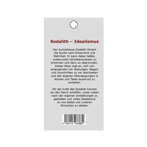 Pendentif en pierre de force Sodalite (idéalisme) | Marco Schreier
