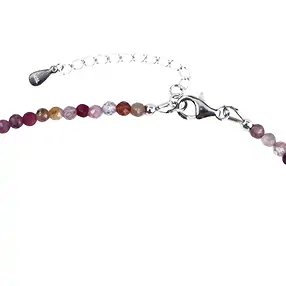 Chaîne Spinelle rose-rouge/ facettes, boules de 03mm, rhodié | Marco Schreier