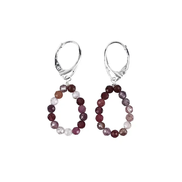 Necklace Spinel pink-red/ faceted, 03mm beads, rhodiniert | Marco Schreier