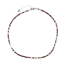 0614814130 Kette Spinell rosa-rot/ facettetiert, 03mm-Kugeln, rhodiniert | Marco Schreier