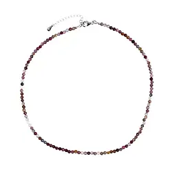 0614814130 Kette Spinell rosa-rot/ facettetiert, 03mm-Kugeln, rhodiniert | Marco Schreier