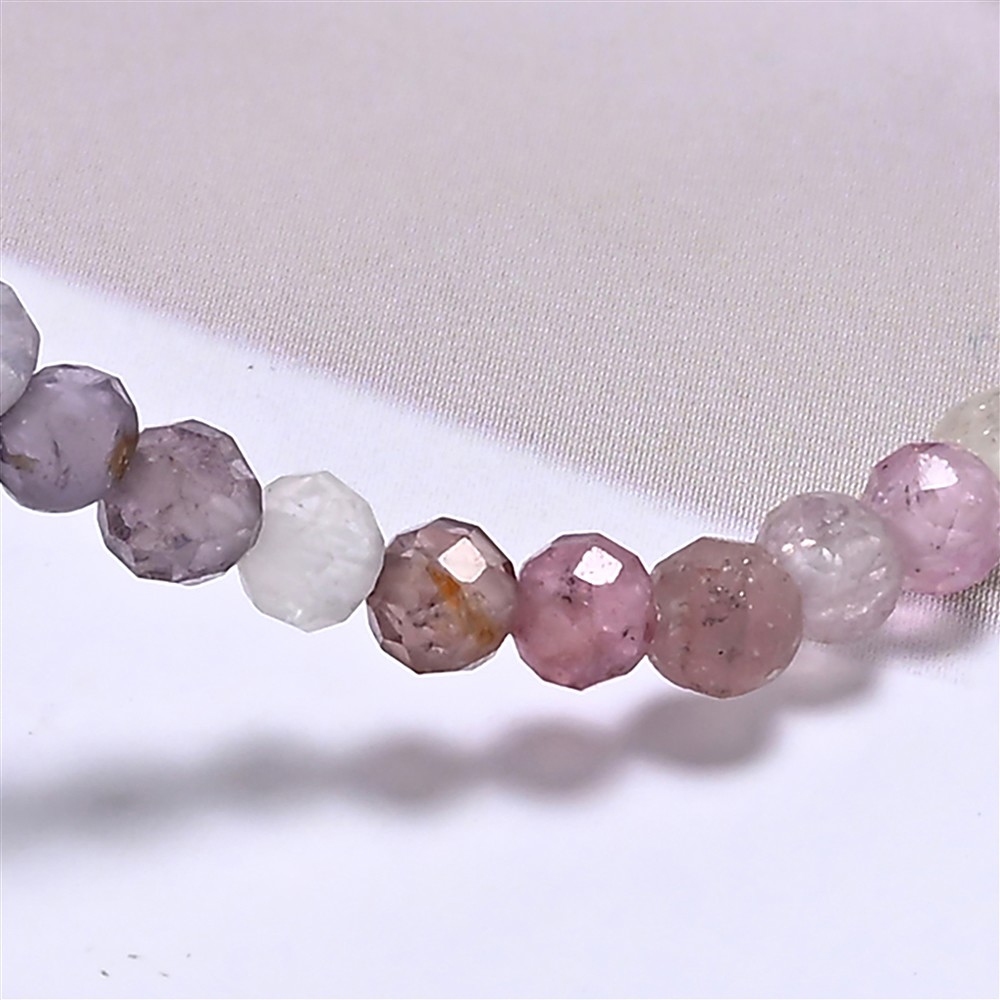Bracelet, Spinelle (multicolore), 03mm boules, facettes, 14cm (court) | Marco Schreier
