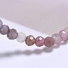 Bracelet, Spinelle (multicolore), 03mm boules, facettes, 14cm (court) | Marco Schreier