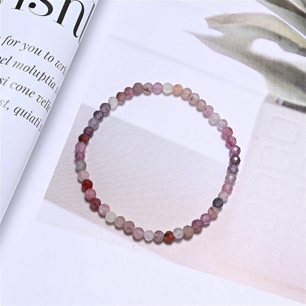 Bracelet, Spinelle (multicolore), 03mm boules, facettes, 14cm (court) | Marco Schreier