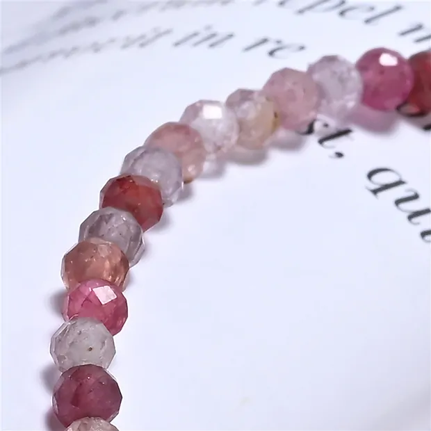 Bracelet, Spinel (multicolored), 03mm beads, faceted, 19cm | Marco Schreier