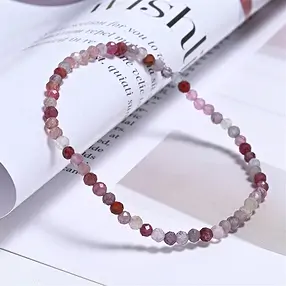 Bracelet, Spinelle (multicolore), 03mm boules, facettes, 19cm | Marco Schreier