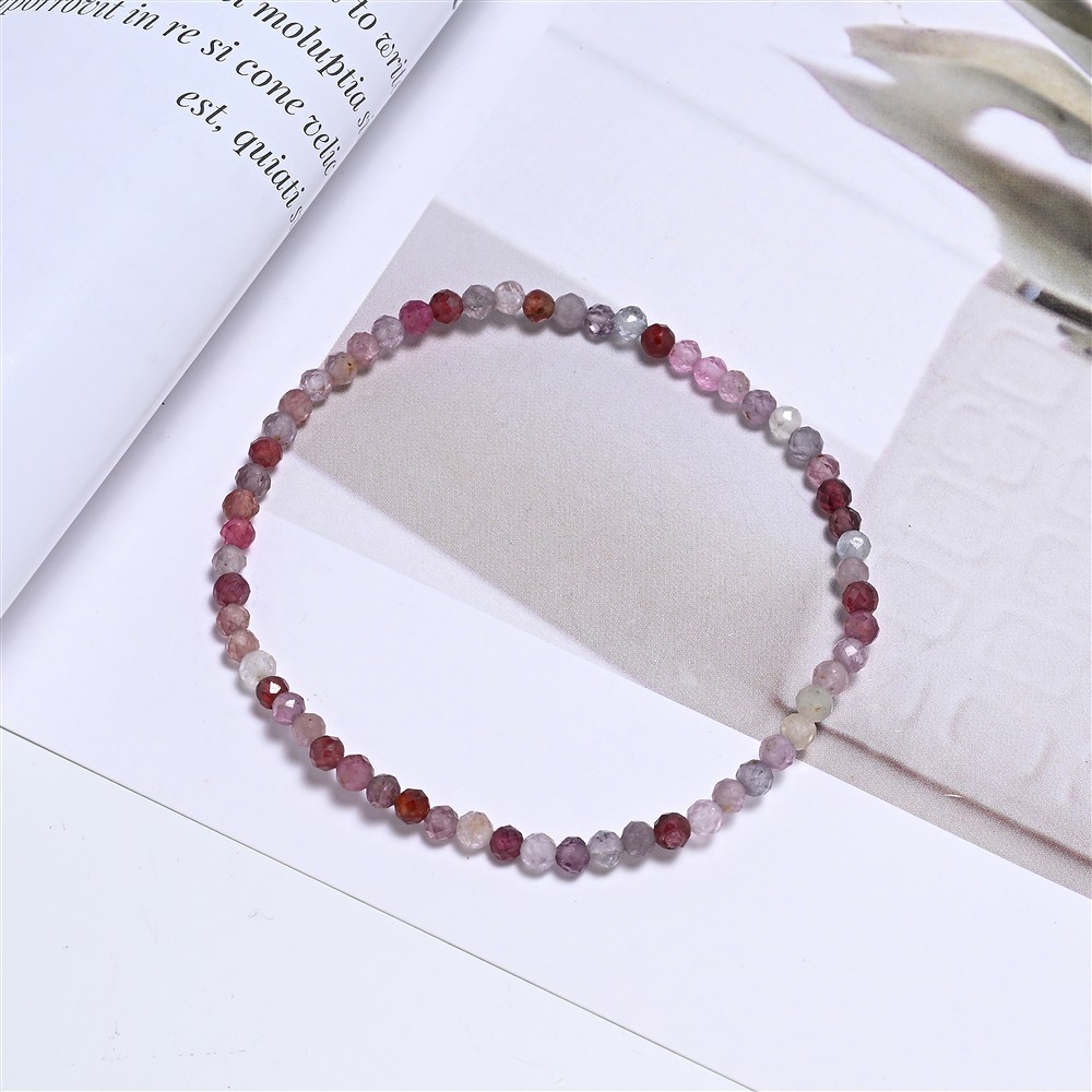 Bracciale, Spinello (colorato), perline da 03 mm, sfaccettate, 19 cm | Marco Schreier