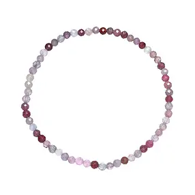 Bracelet, Spinelle (multicolore), 03mm boules, facettes, 19cm | Marco Schreier