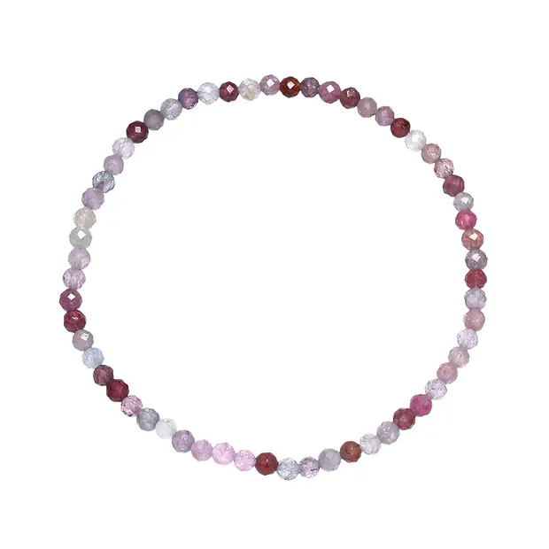 Pulsera, Espinela (de color), cuentas de 03mm, facetada, 19cm | Marco Schreier