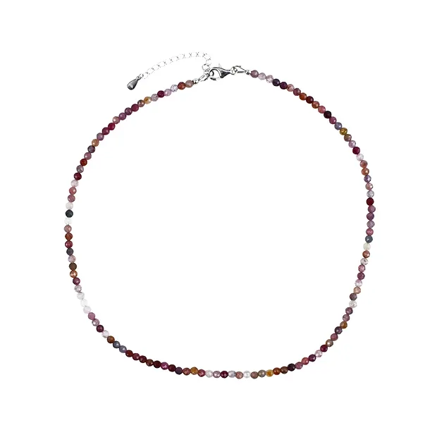 Bracelet Spinel (red-pink), beads (3mm), faceted, rhodiniert | Marco Schreier
