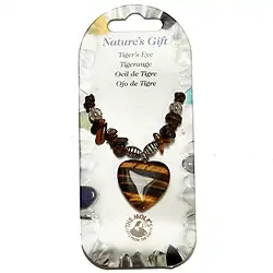 0615318001 Heart necklace, Tiger's Eye, for floor stand | wholesaler gems & healing stones