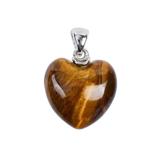 Pendentif Oeil-de-tigre, coeur (20mm), 3,0cm, oeillet métallique | Marco Schreier