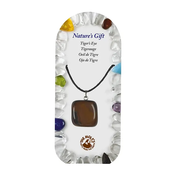 Ciondolo in pietra burattata con occhiello, Occhio di tigre, per piantana | Marco Schreier