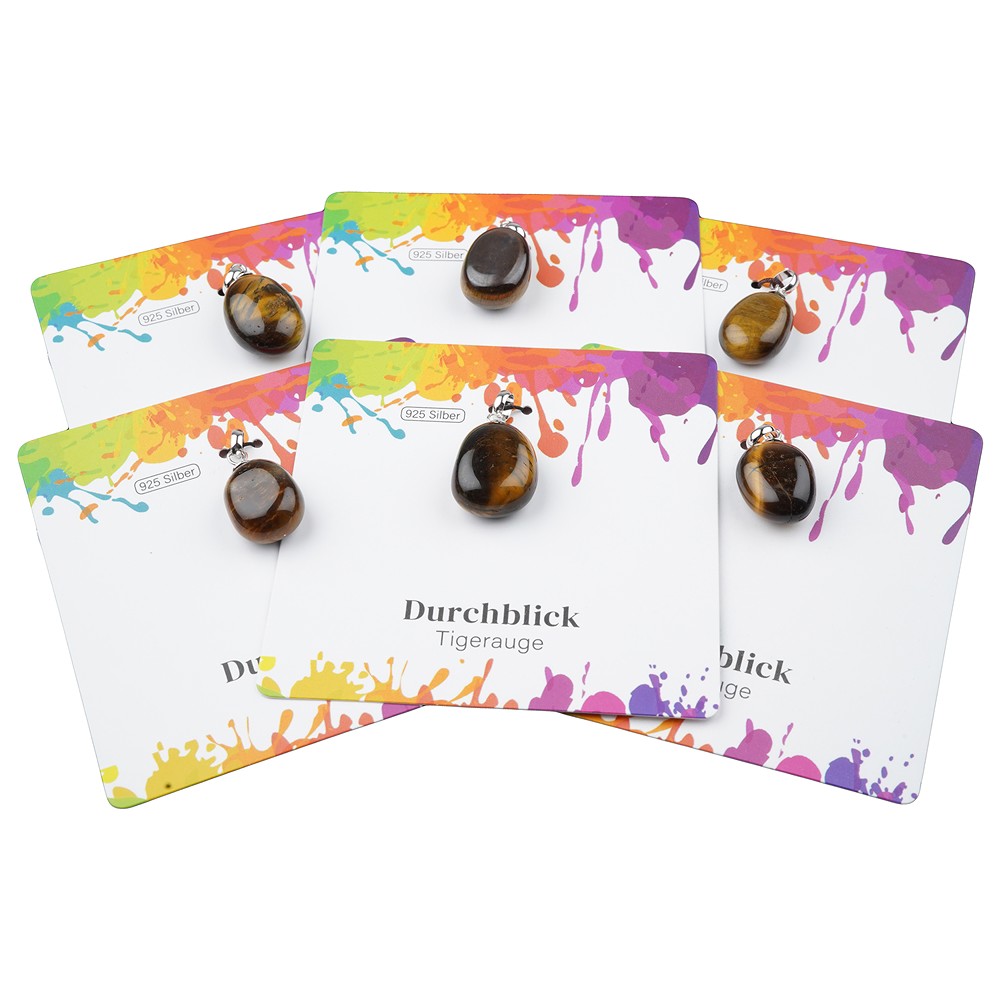 Pendant Tiger's Eye, Tumbled Stone small, rhodiniert | Marco Schreier