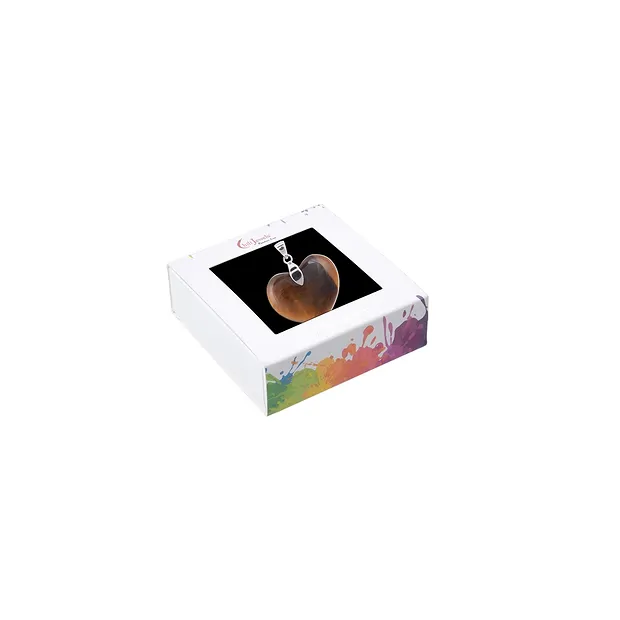 Pendant Tiger's Eye, heart (28mm), 4.2cm, rhodiniert | Marco Schreier