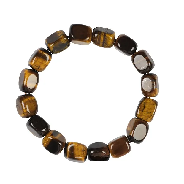 Pulsera, Ojo de tigre (Oro), pepitas de 10 - 12mm | Marco Schreier