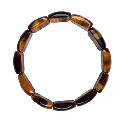 0615350126 Armband, Tigerauge (gold), Platte gewölbt | GH Edelsteine, Heilsteine & Schmuck