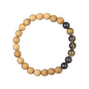 Armband, Tigerauge, Schörl, Sandelholz, 8mm, 20cm | Marco Schreier