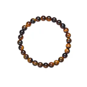 Pulsera, Ojo de tigre (Oro), cuentas de 06mm, 15cm (para niños) | Marco Schreier
