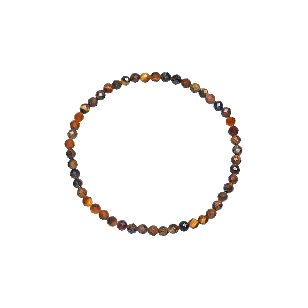 Bracciale, Occhio di tigre (Oro), perline da 03 mm, sfaccettate, 14 cm (corto) | Marco Schreier