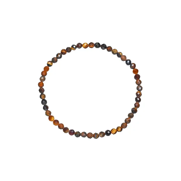 Bracelet, Oeil-de-tigre (Or), 03mm boules, facettes, 14cm (court) | Marco Schreier