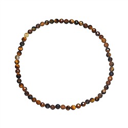 0615351031 Bracelet, Oeil-de-tigre (Or), 03mm boules, facettes, 19cm | Marco Schreier