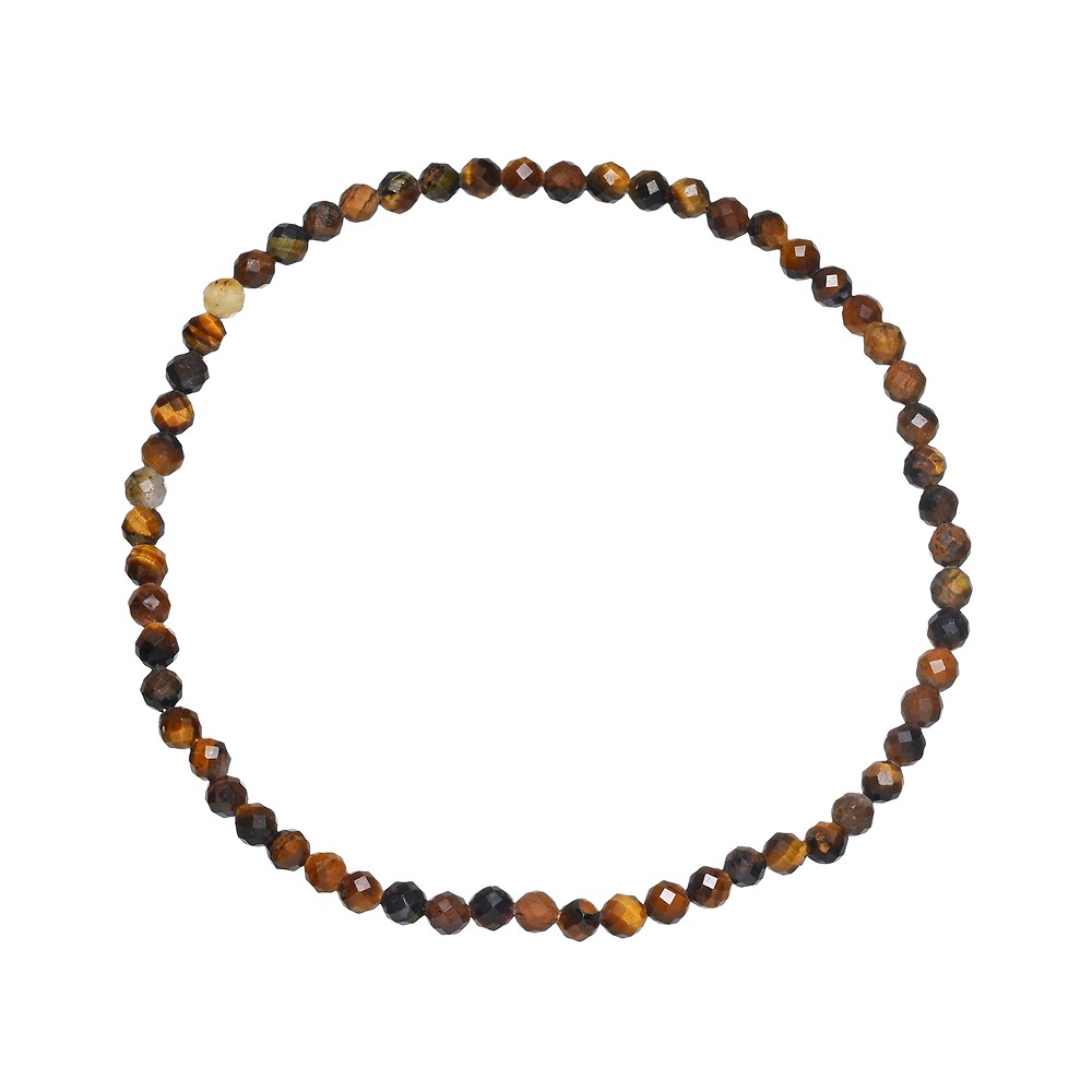 Bracciale, Occhio di tigre (Oro), perline da 03 mm, sfaccettate, 19 cm | Marco Schreier