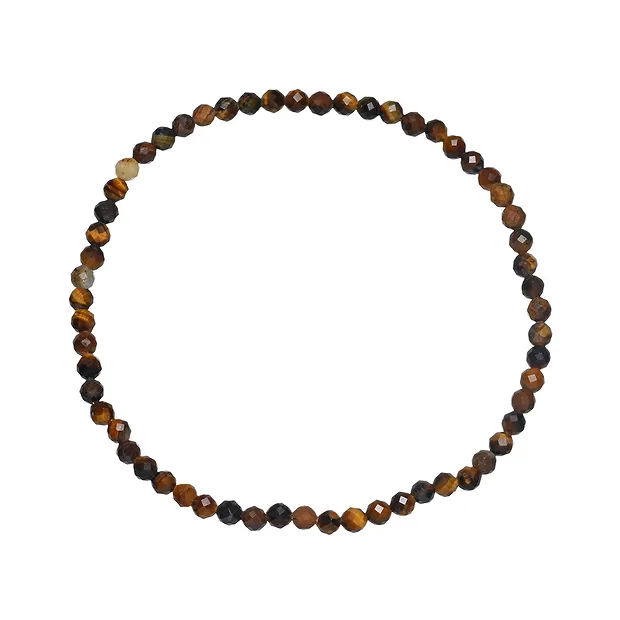 Armband, Tigerauge (gold), 03mm Kugeln, facettiert, 19cm | Marco Schreier