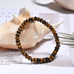 Pulsera, Ojo de tigre (Oro), 04 x 06mm Botón | Marco Schreier