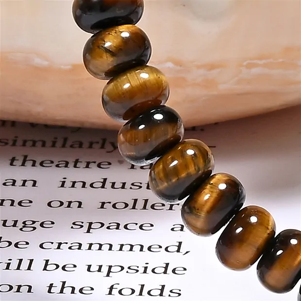 Armband, Tigerauge (gold), 04 x 06mm Button | Edelsteine, Heilsteine & Schmuck