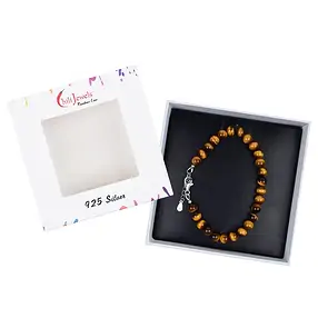 Armband Tigerauge, Kugeln (6mm), rhodiniert | Edelsteine, Heilsteine & Schmuck