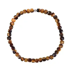 0615360022 Bracelet, Tiger's Eye (gold), 05mm faceted cube | gems, healing stones & jewelry