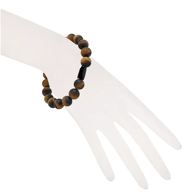 Bracelet, Oeil-de-tigre, Schorl, boules en perles rondes 10mm | Marco Schreier