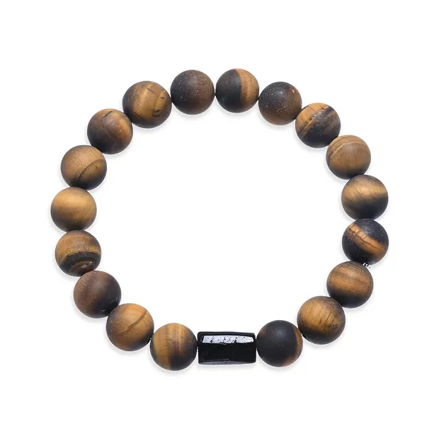 Armband, Tigerauge, Schörl, 10mm Kugeln  | GH Edelsteine, Heilsteine & Schmuck
