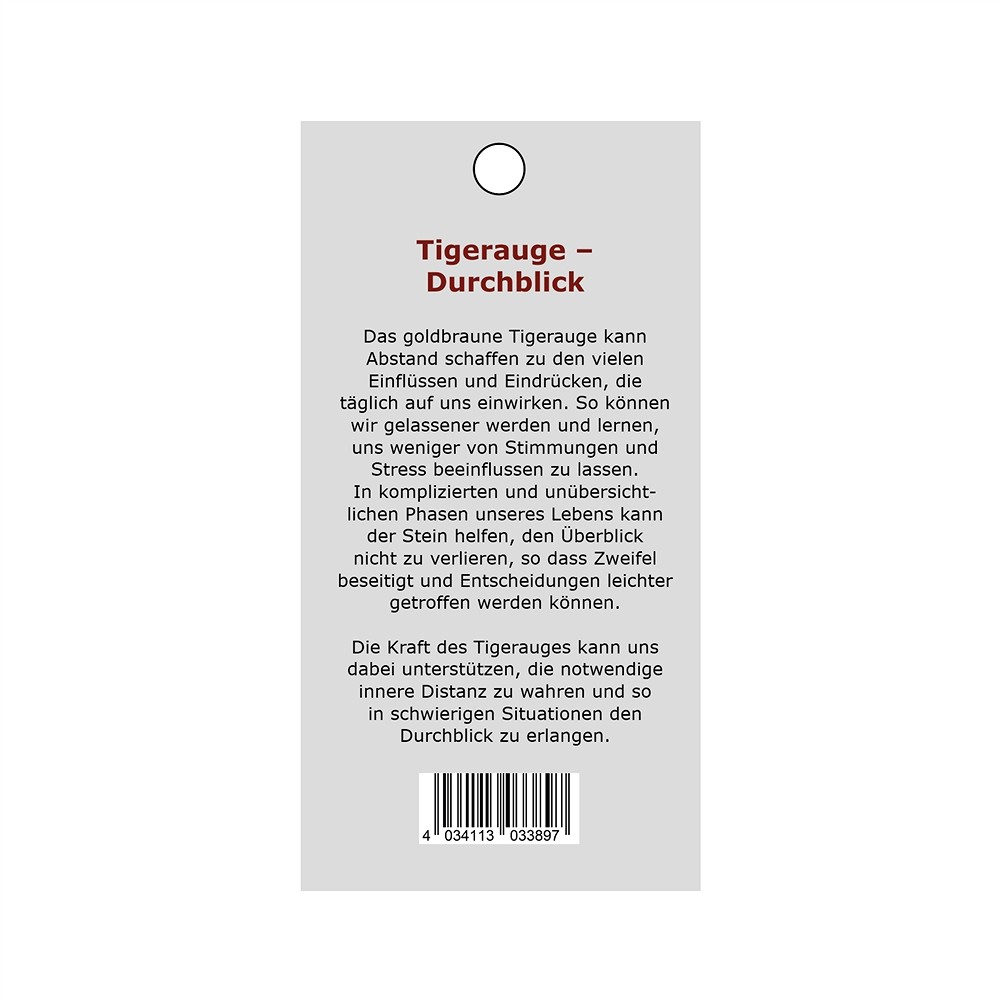 Kraftstein-Anhänger Tigerauge (Durchblick) | GH Edelsteine, Heilsteine & Schmuck
