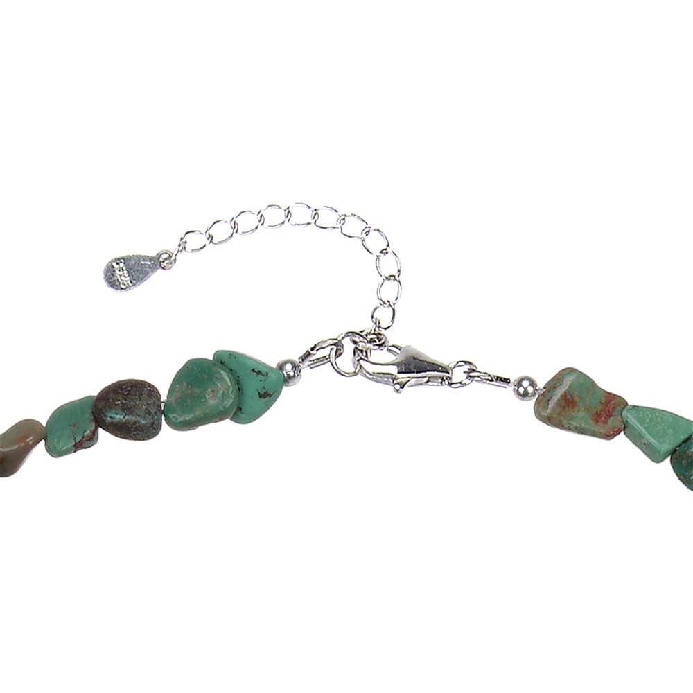 Necklace Turquoise (stab.), 6- 8mm nuggets rhodiniert | Marco Schreier
