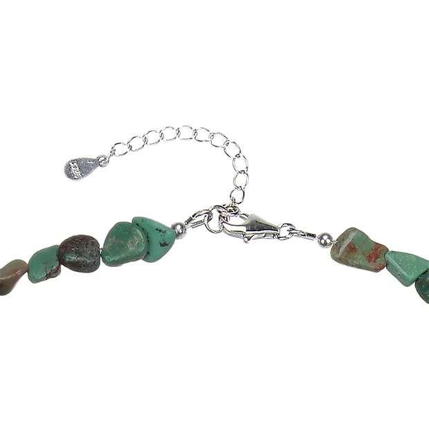 Collier Türkis (stab.), 6- 8mm Nuggets rhodiniert | Marco Schreier