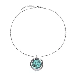0615516638 Pendentif Turquoise (stab.), 3,5cm, acier inoxydable, avec Chaîne | Marco Schreier