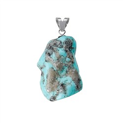 0615525062 Pendentif Turquoise (stab.), Nugget plat, 2,8 - 3,5cm, rhodié | Marco Schreier