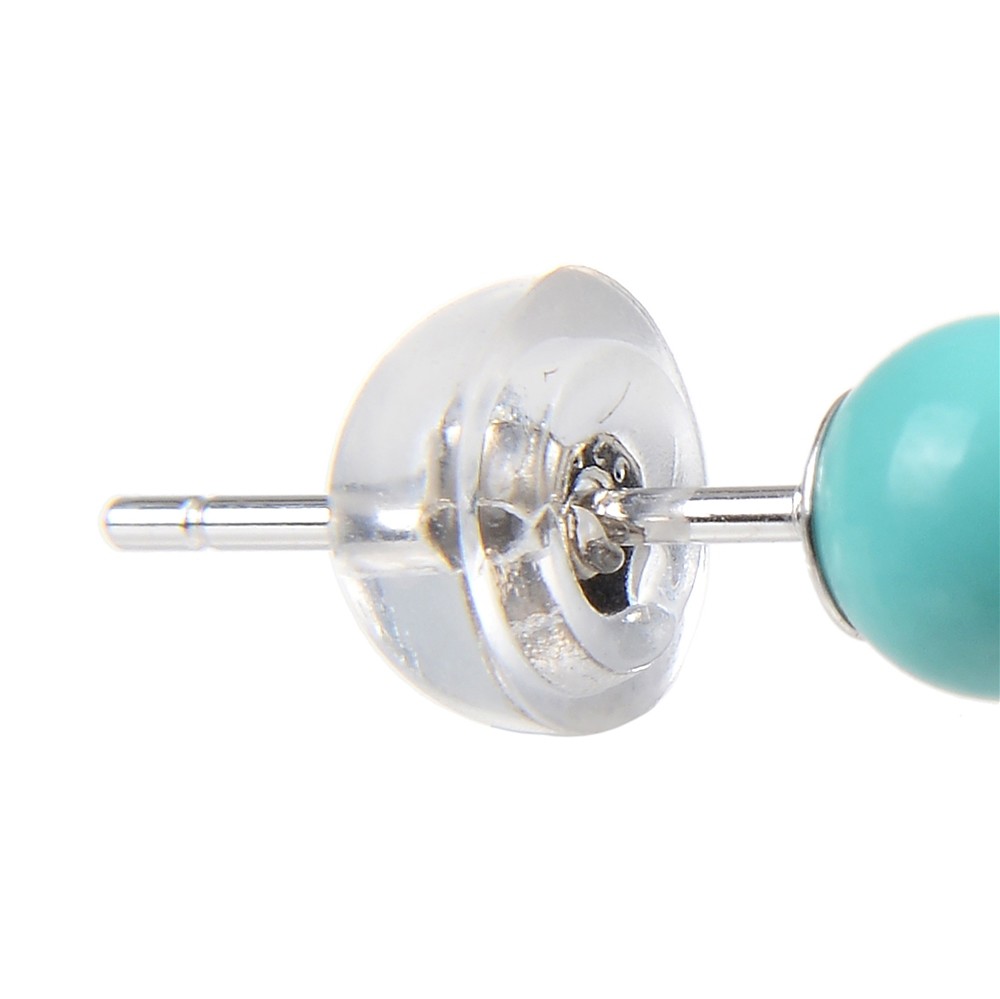 Earstuds Turquoise (stab.), ball, 4mm, rhodiniert | Marco Schreier