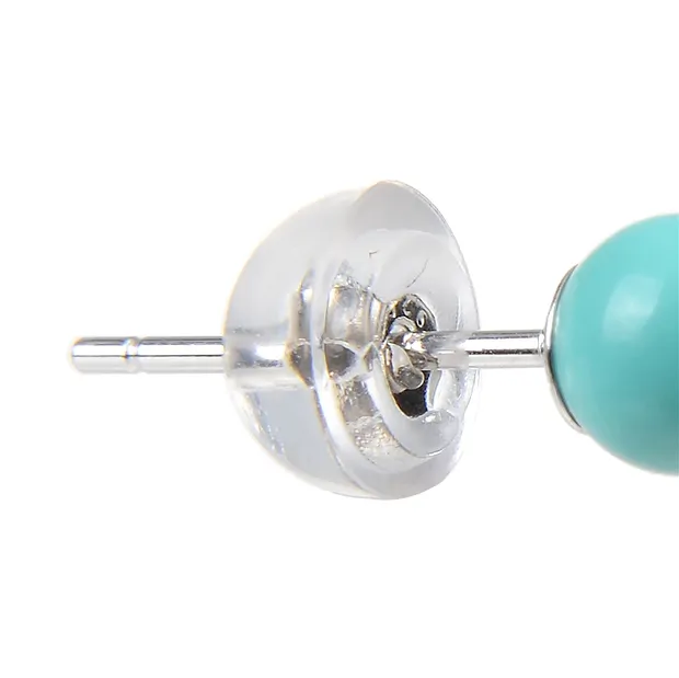 Clous d'oreilles Turquoise (stab.), boule, 4mm, rhodié | Marco Schreier