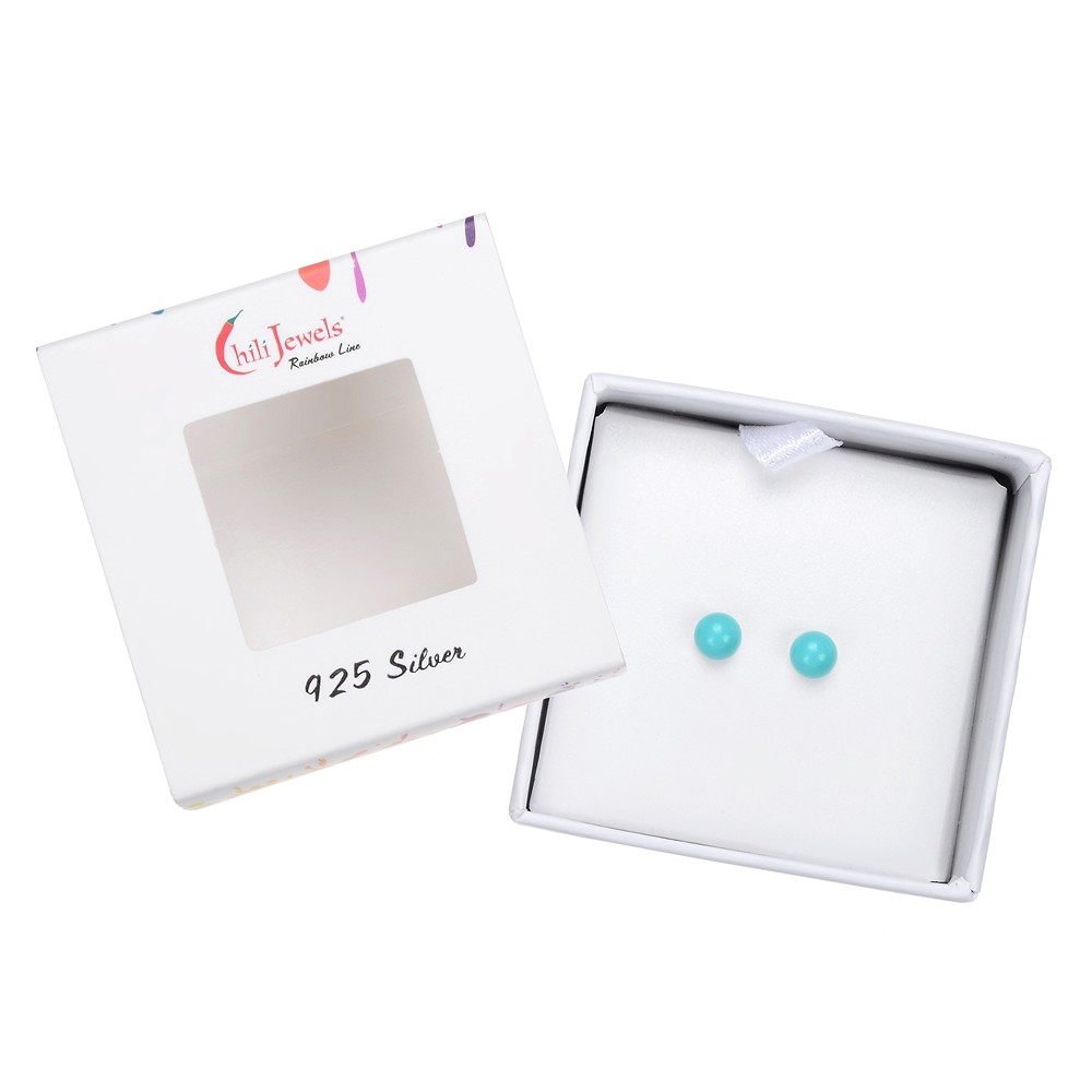 Earstuds Turquoise (stab.), ball, 4mm, rhodiniert | Marco Schreier