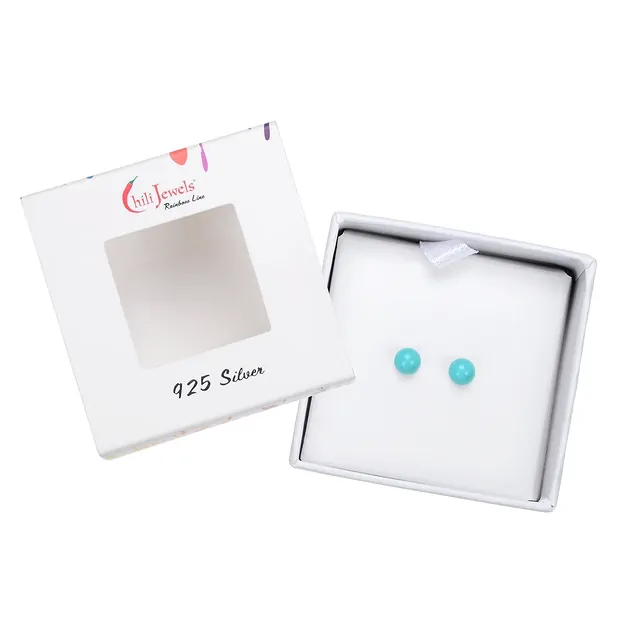 Earstuds Turquoise (stab.), ball, 4mm, rhodiniert | Marco Schreier
