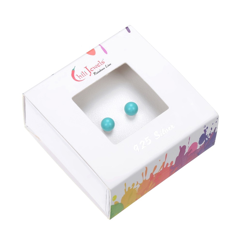 Earstuds Turquoise (stab.), ball, 4mm, rhodiniert | Marco Schreier