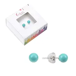 0615545104 Clous d'oreilles Turquoise (stab.), boule, 4mm, rhodié | Marco Schreier