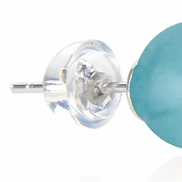 Earstuds Turquoise (stab.), ball, 6mm, rhodiniert | Marco Schreier