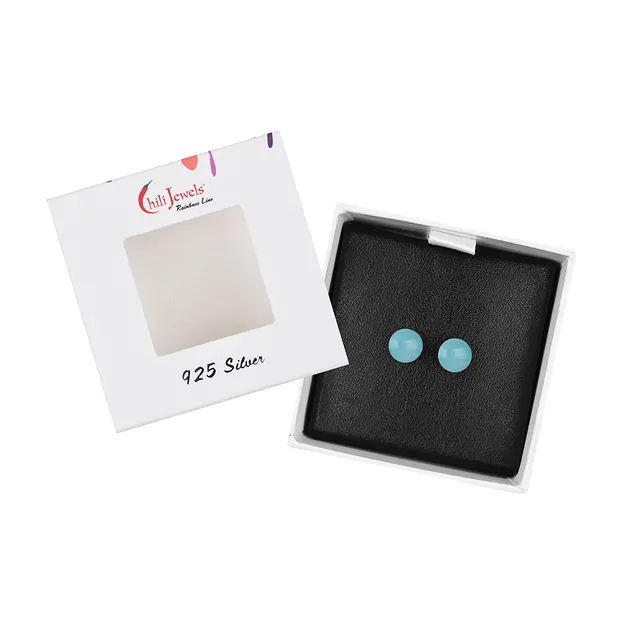 Earstuds Turquoise (stab.), ball, 6mm, rhodiniert | Marco Schreier