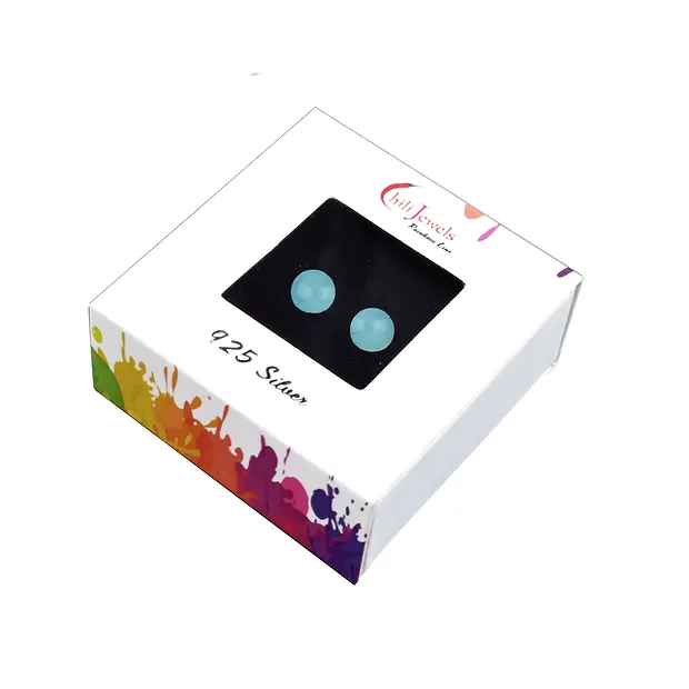 Clous d'oreilles Turquoise (stab.), boule, 6mm, rhodié | Marco Schreier